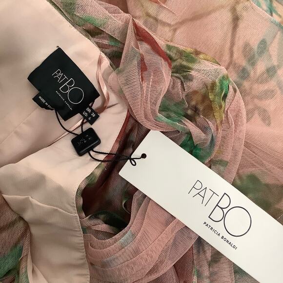 PatBO Floral Printed Tulle Full Length Dress Beaded Sequin Embroidered 6 NWT - Picture 11 of 13